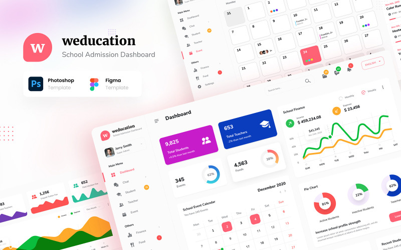 Weducation - School Admission Dashboard UI UI Element