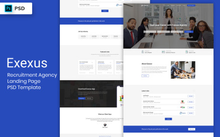 Recruitment Agency Landing Page PSD Template UI Element