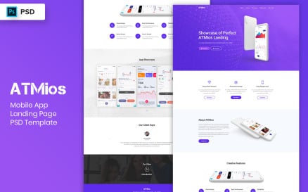 Mobile App Landing Page PSD Template-04 UI Element