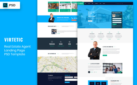 RealEstate Agent Landing Page Template UI Element