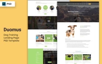 Dog Training Landing Page Template UI Elements