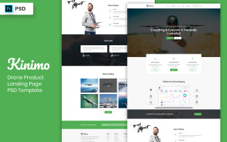 Drone Product Landing Page PSD Template UI Elements