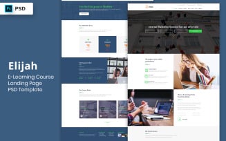 E-Learning Single Course Landing Page Template UI Elements