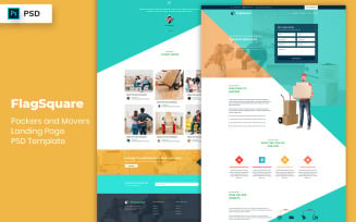 Packers and Movers Landing Page Template UI Elements