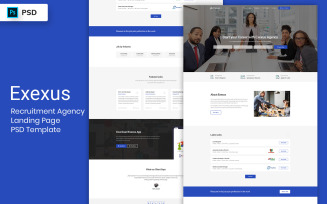Recruitment Agency Landing Page PSD Template UI Elements