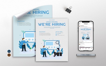 Job Hiring - Flyer, Poster & Instagram KF Corporate Identity