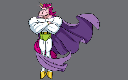 Unicorn Superhero Illustration