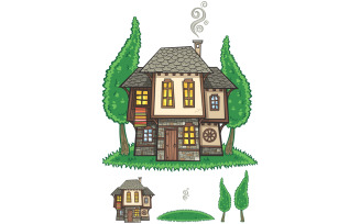 Traditional Bulgarian House - Illustration