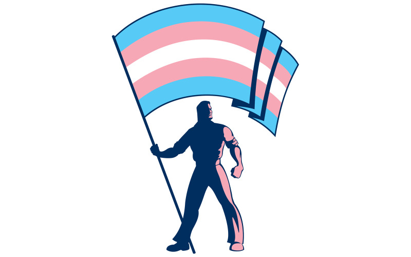 Transgender Pride Flag Bearer - Illustration