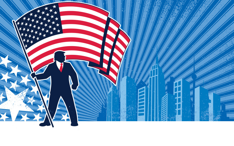 Trump USA Background Horizontal - Illustration