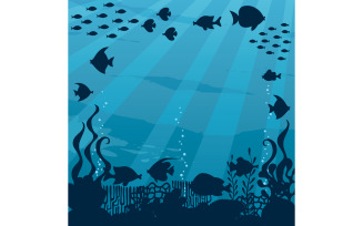 Underwater 2 Underwater Cartoon Landscape - Illustration