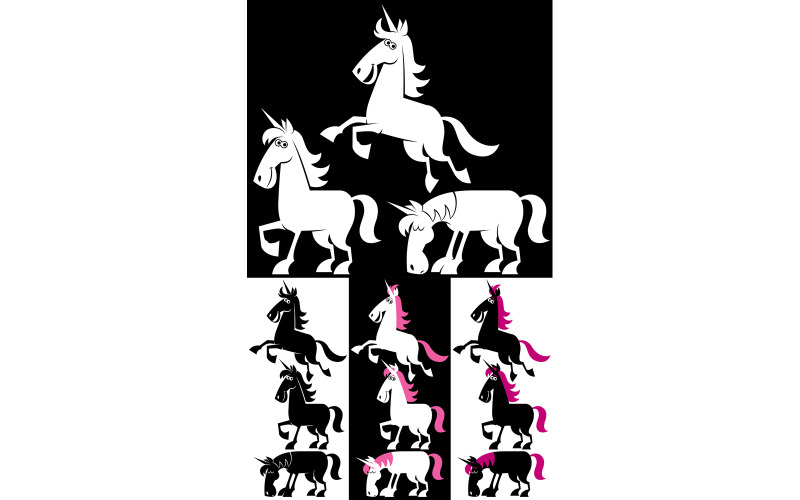 Unicorn Silhouette Set - Illustration
