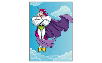 Unicorn Superhero Flying - Illustration