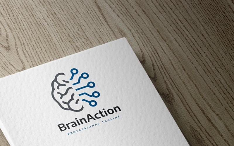 Brain Action Logo Template