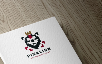 Digital Pixel Lion Logo Template