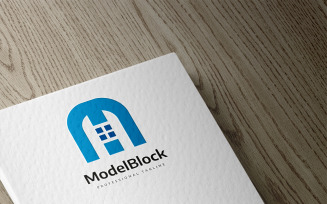 Model Block Letter M Logo Template