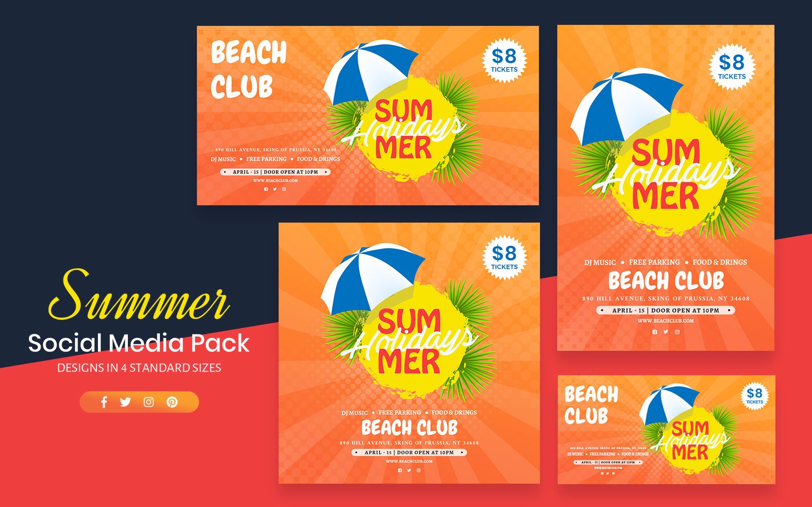 Kit Graphique #154535 Summer Social Divers Modles Web - Logo template Preview