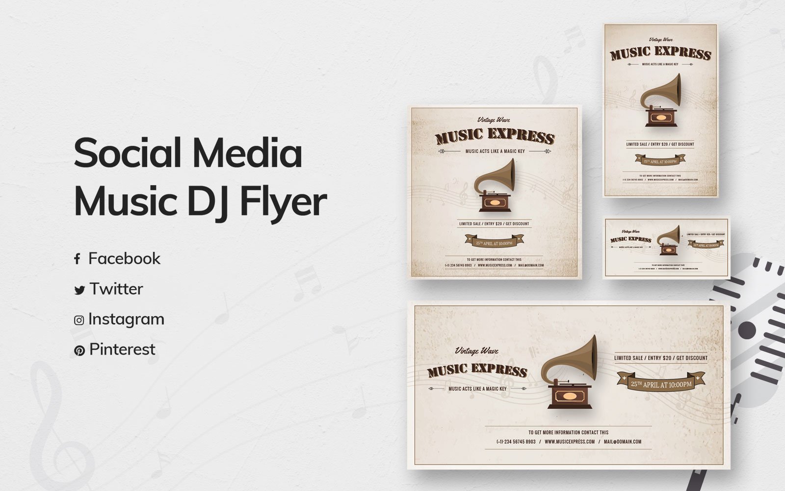 Kit Graphique #154559 Music Social Divers Modles Web - Logo template Preview