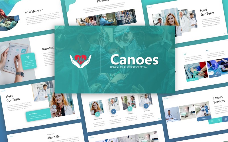 Canoes Medical Presentation PowerPoint template PowerPoint Template