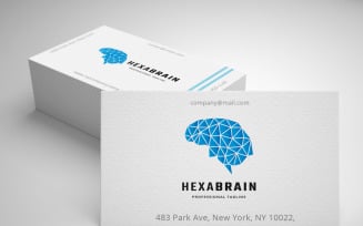 Hexogonal Brain Logo Template
