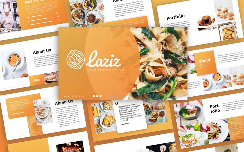 Laziz Food Presentation PowerPoint template PowerPoint Template