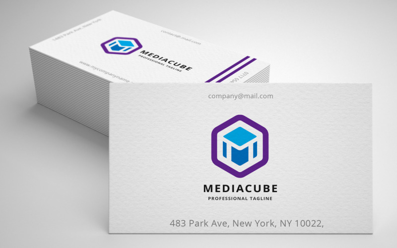 Media Cube Letter M Logo Template