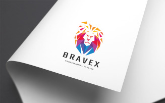 Brave Lion Head Logo Template