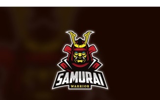 Esport Samurai Warrior Logo Template