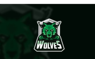 Esport Wolves 2 Logo Template