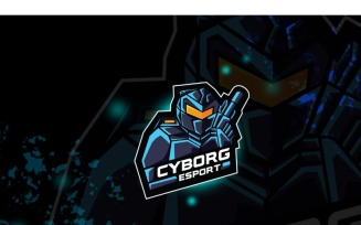 Esport Cyborg Logo Template
