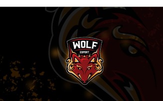 Esport Red Wolf Logo Template