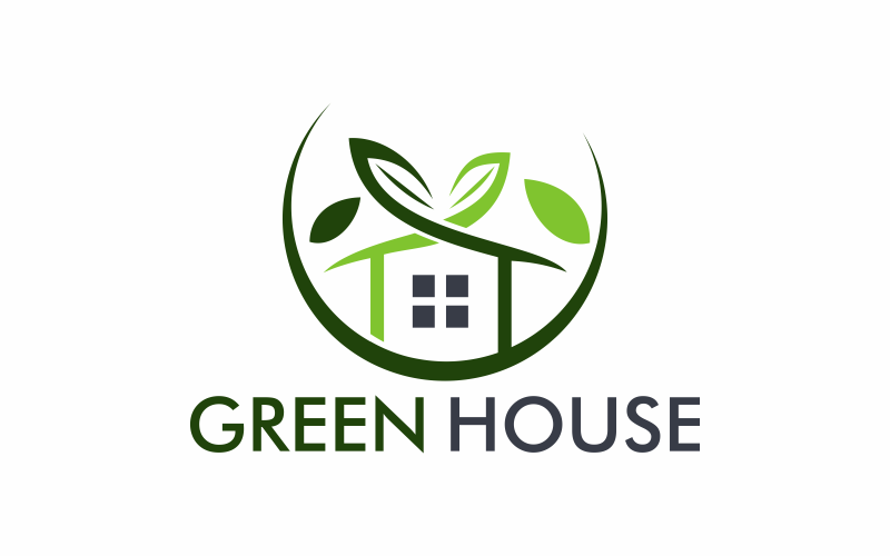 Green house Logo Template