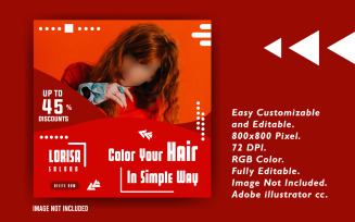 Hair color saloon promotional Social Media Template