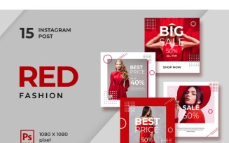 Instagram Post Red Fashion Social Media Template