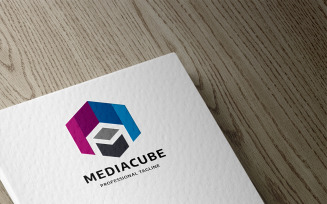 Media Cube Letter M Logo Template