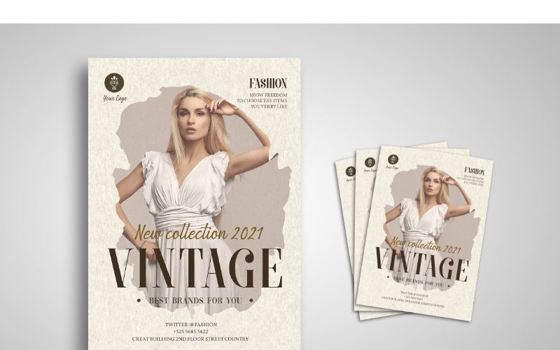 Flyer Vintage Fashion - Corporate Identity Template
