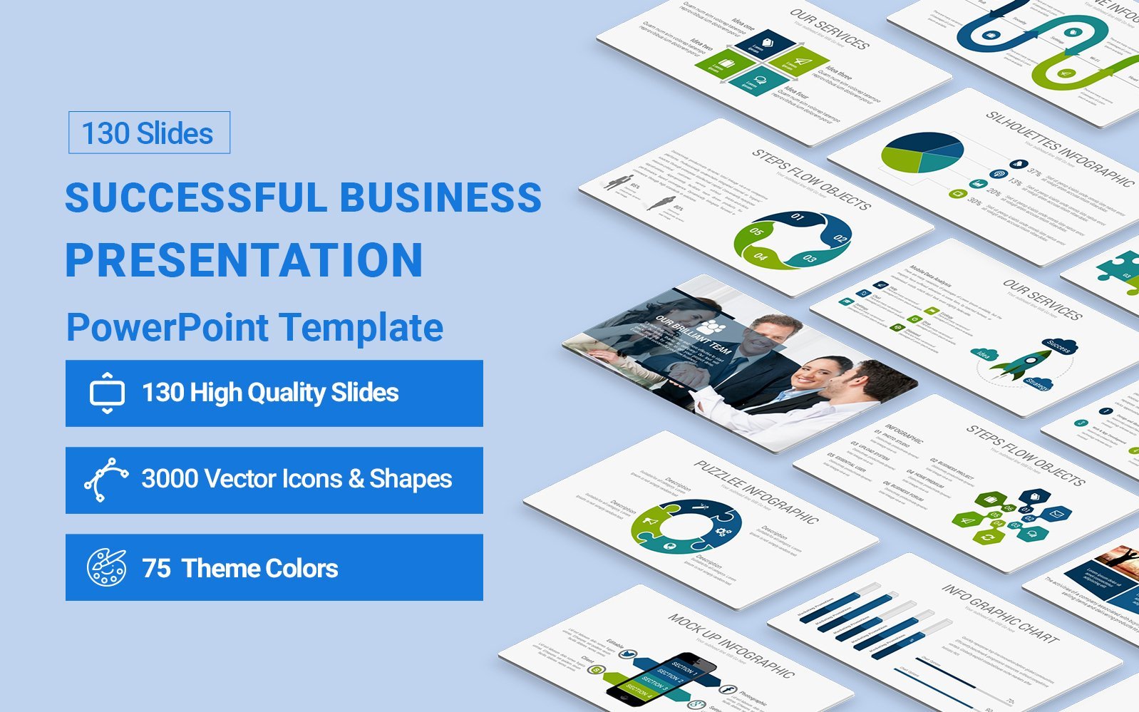 Template #155591 Powerpoint Business Webdesign Template - Logo template Preview