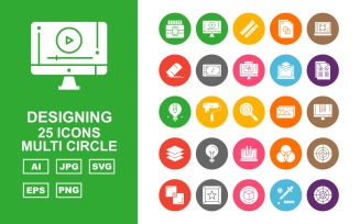 25 Premium Designing Multi Circle Icon Set