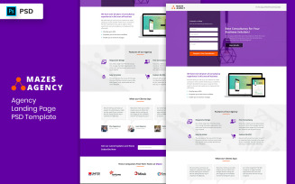 Agency Landing Page Template UI Elements