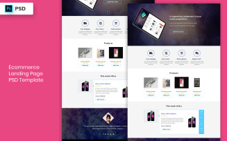 Ecommerce Landing Page Template UI Elements