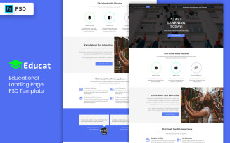 Educational Landing Page Template UI Elements