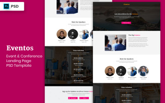 Event and Conference Landing Page Template UI Elements