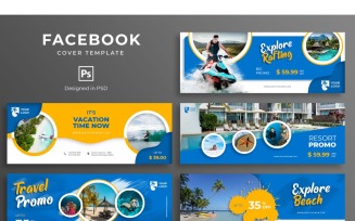 Facebook Template Vacation Time Now for Social Media