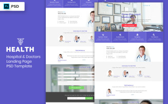 Hospital and Doctors Landing Page Template UI Elements
