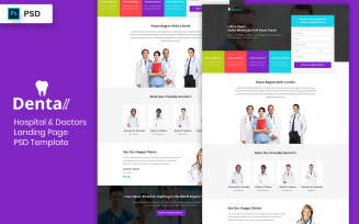Hospital and Doctors Landing Page Template UI Elements