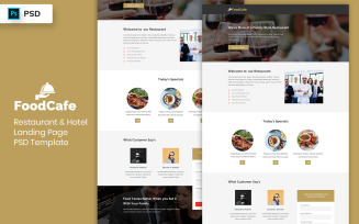 Restaurant and Hotel Landing Page Template UI Elements