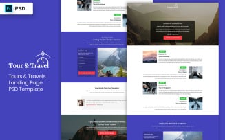 Tour and Travels Landing Page Template UI Elements
