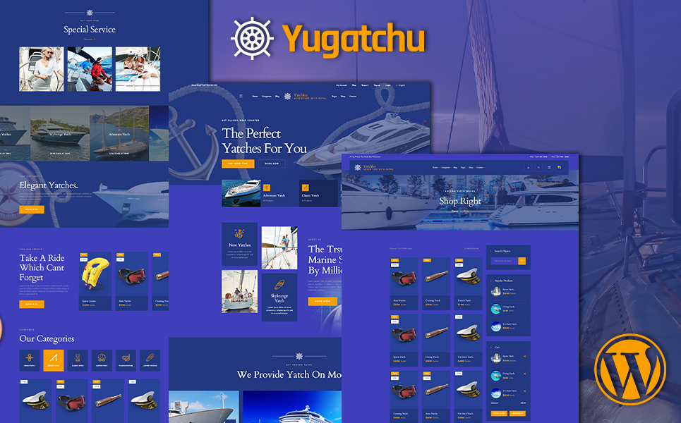 WooCommerce Theme namens "Yugatchu Luxury Yacht Club Service and Marine shop" #155663
