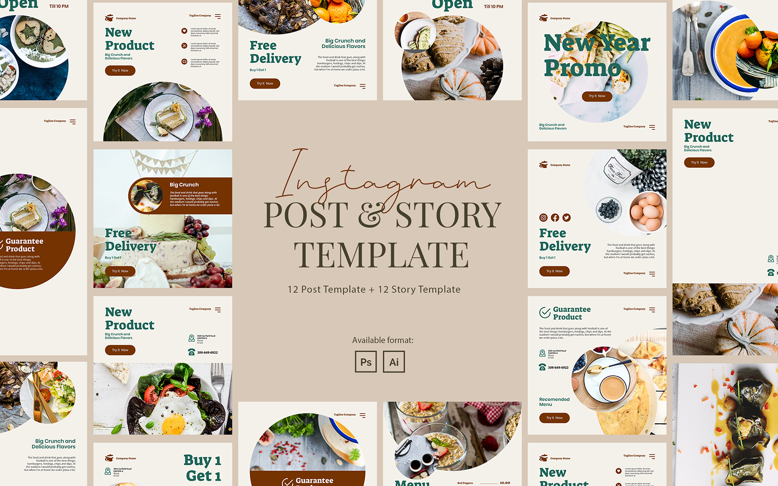 Kit Graphique #155793 Healthy Food Divers Modles Web - Logo template Preview