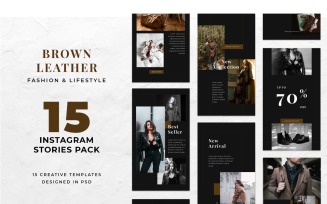 Instagram Template Brown Leather for Social Media